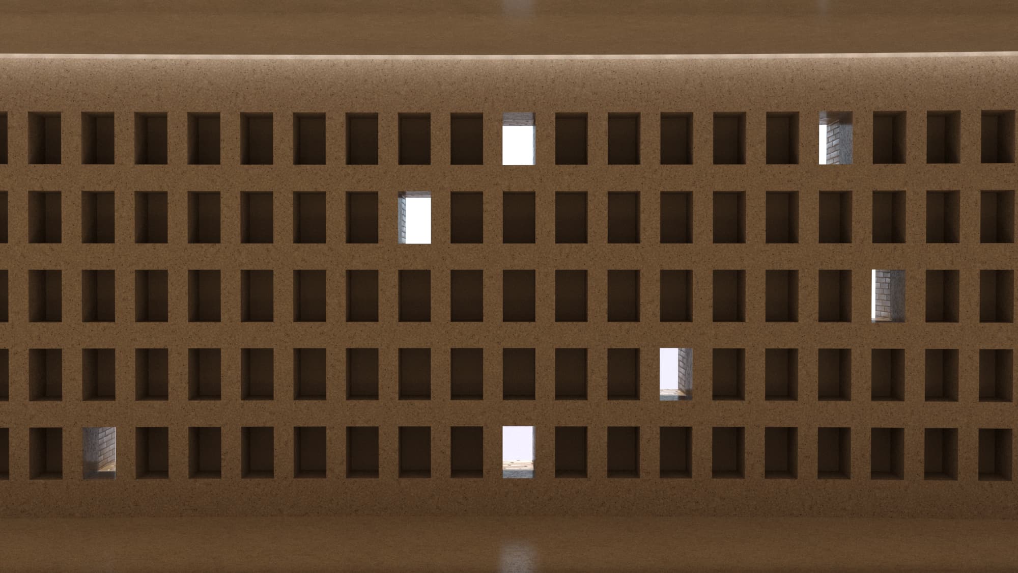 Perforated brick screen wall detail