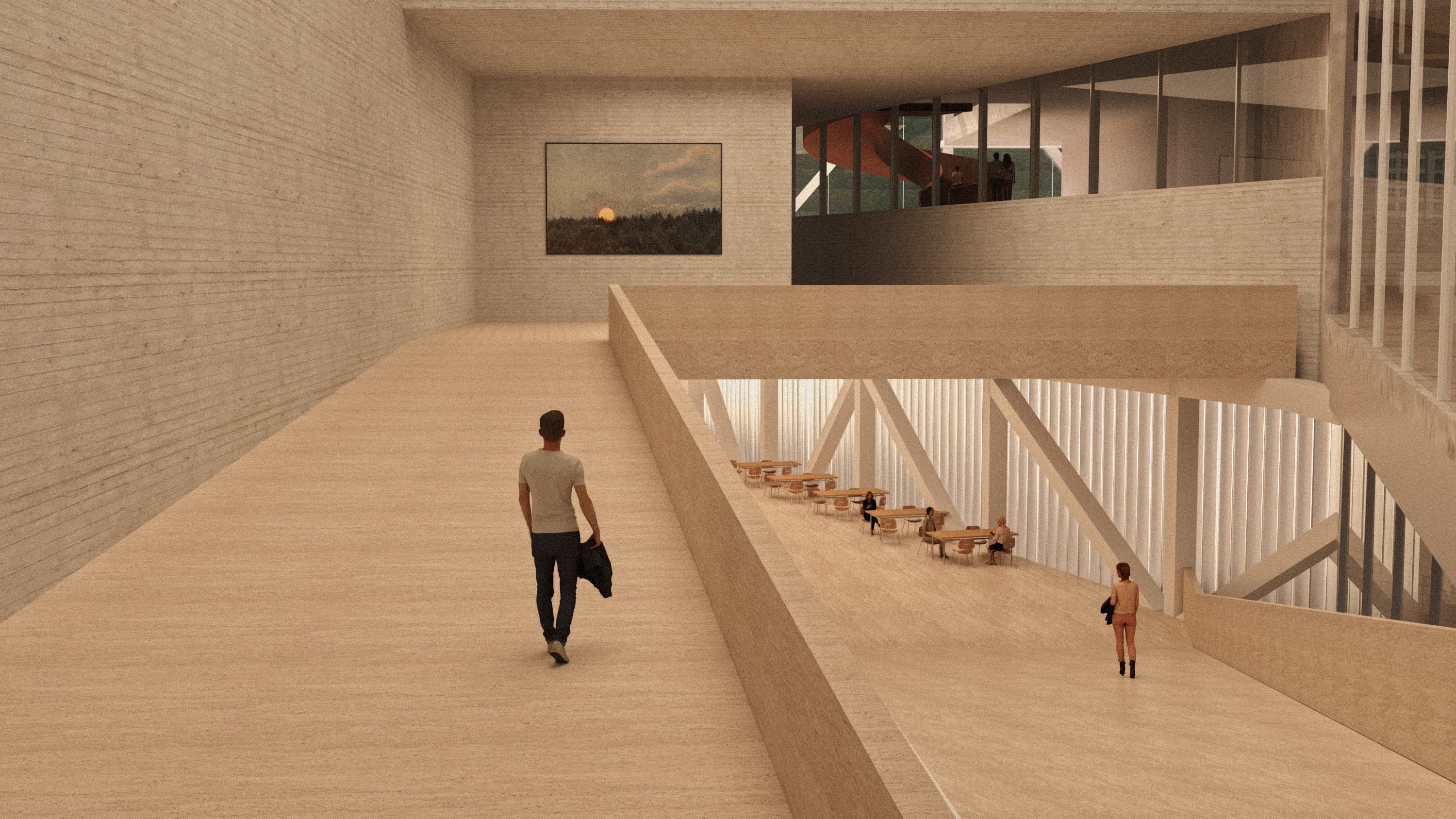 Folded volumes integrating with the urban context
